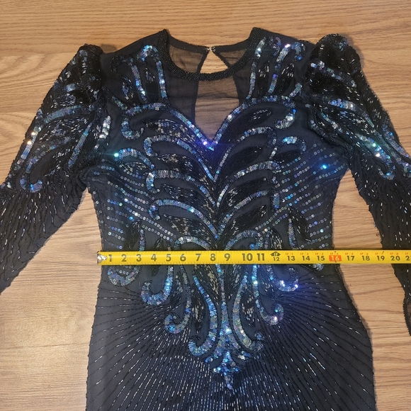 Stunning Vintage Black Sequined and Beaded Dress from Scala - Picture 14 of 16